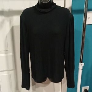 GUC Venus Size Large Long Sleeve Shirt with Bell Sleeve Key Hole Back Turtleneck
